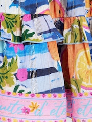 River Island Blue Girls Printed Tiered Dress - Image 4 of 4
