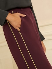 Love & Roses Berry Pink Lurex Side Stripe Wide Leg Trousers - Image 2 of 4