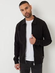 Negro - Threadbare Pique Zip Through Shacket - Imagen 2 de 5