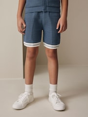 Blue Knitted Polo Shirt and Shorts Set (3-16yrs) - Image 4 of 4