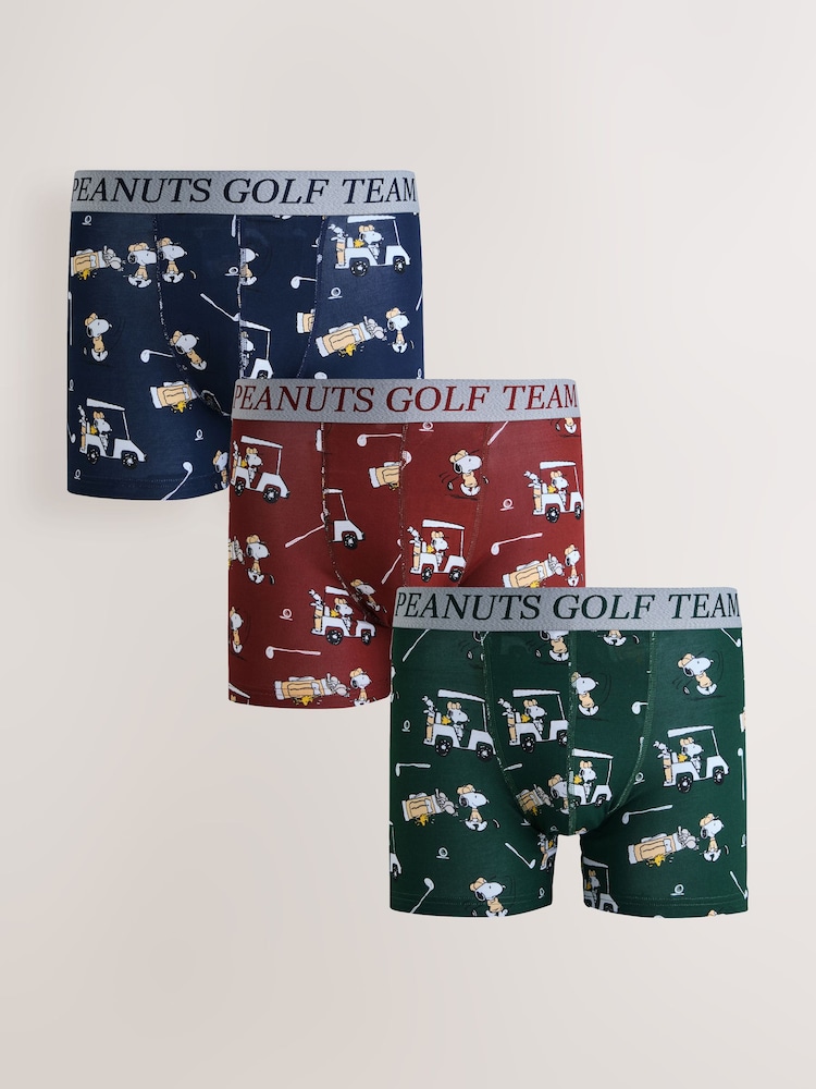 Snoopy Golf Print Trunk Boxers - Image 1 of 7 Snoopy Golf Print Trunk Boxers - Image 1 of 7