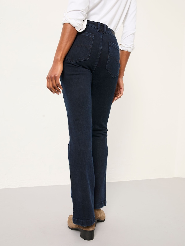 FatFace Fly Denim Dark Blue Flare Jeans - Image 2 of 6 FatFace Fly Denim Dark Blue Flare Jeans - Image 2 of 6