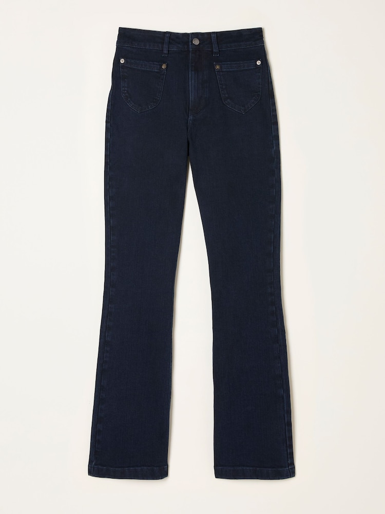 FatFace Fly Denim Dark Blue Flare Jeans - Image 6 of 6