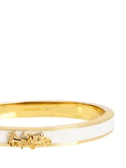 COACH Gold Tone Horse & Carriage Enamel Hinged Bangle Bracelet - Image 3 of 3