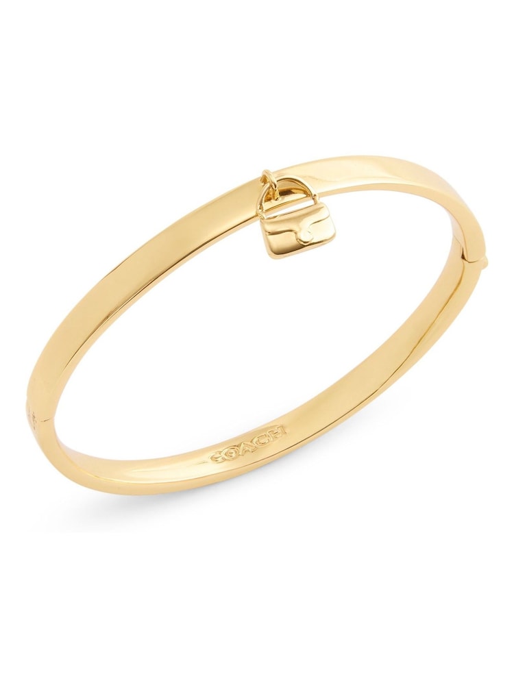 COACH Gold Tone Signature Handbag Charm Bangle Bracelet - Image 2 of 3