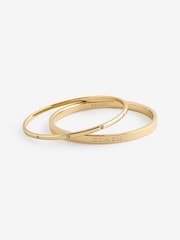 COACH Gold Tone Signature Bangle Bracelet Boxed Set - Image 1 of 2