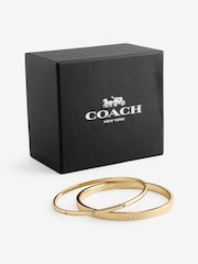COACH Gold Tone Signature Bangle Bracelet Boxed Set - Image 2 of 2