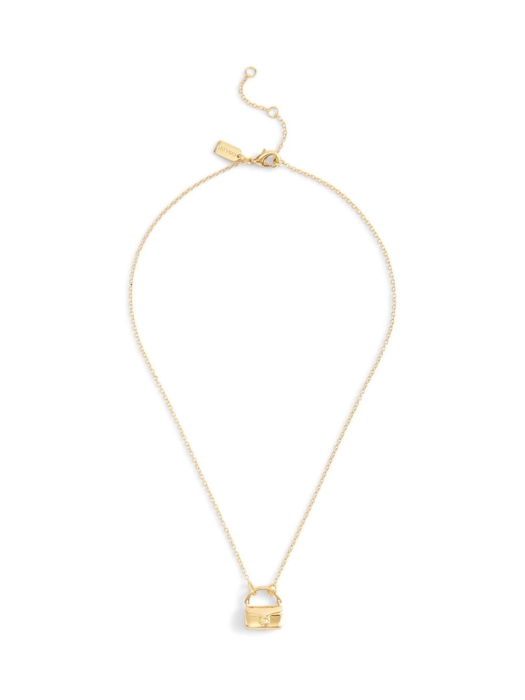 COACH Gold Tone Signature Handbag Pendant Necklace - Image 1 of 3