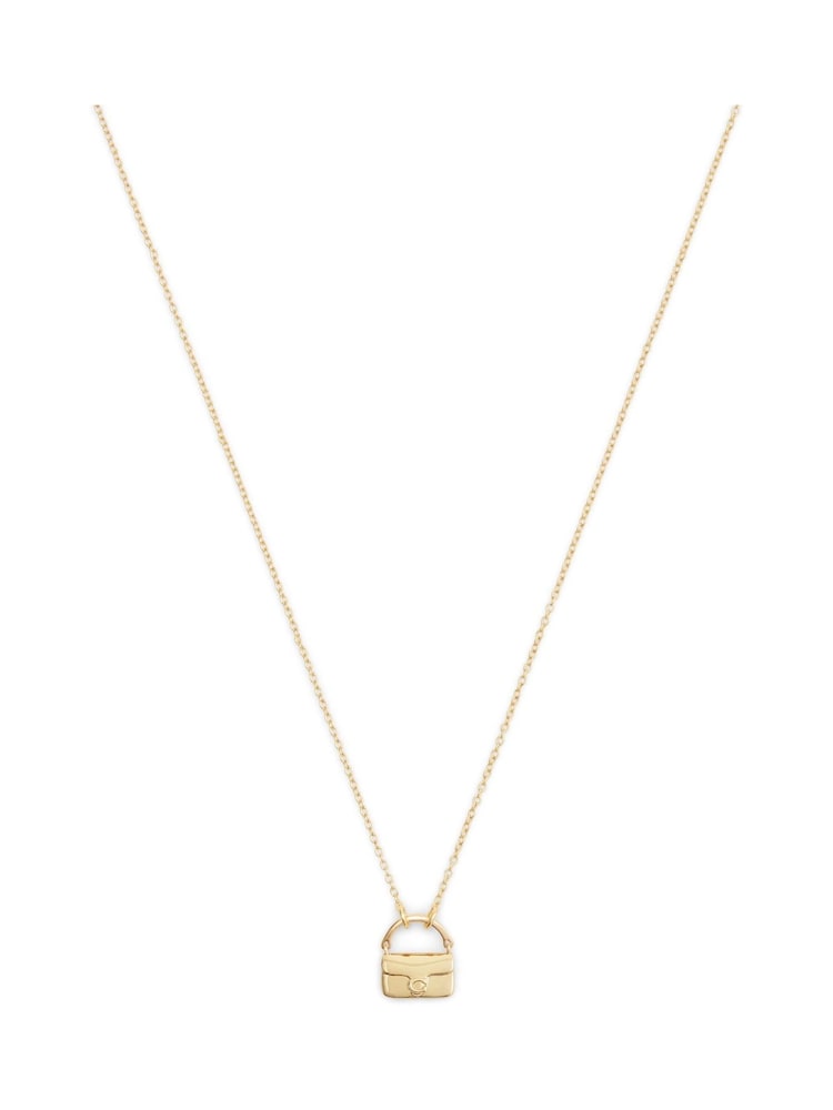 COACH Gold Tone Signature Handbag Pendant Necklace - Image 2 of 3