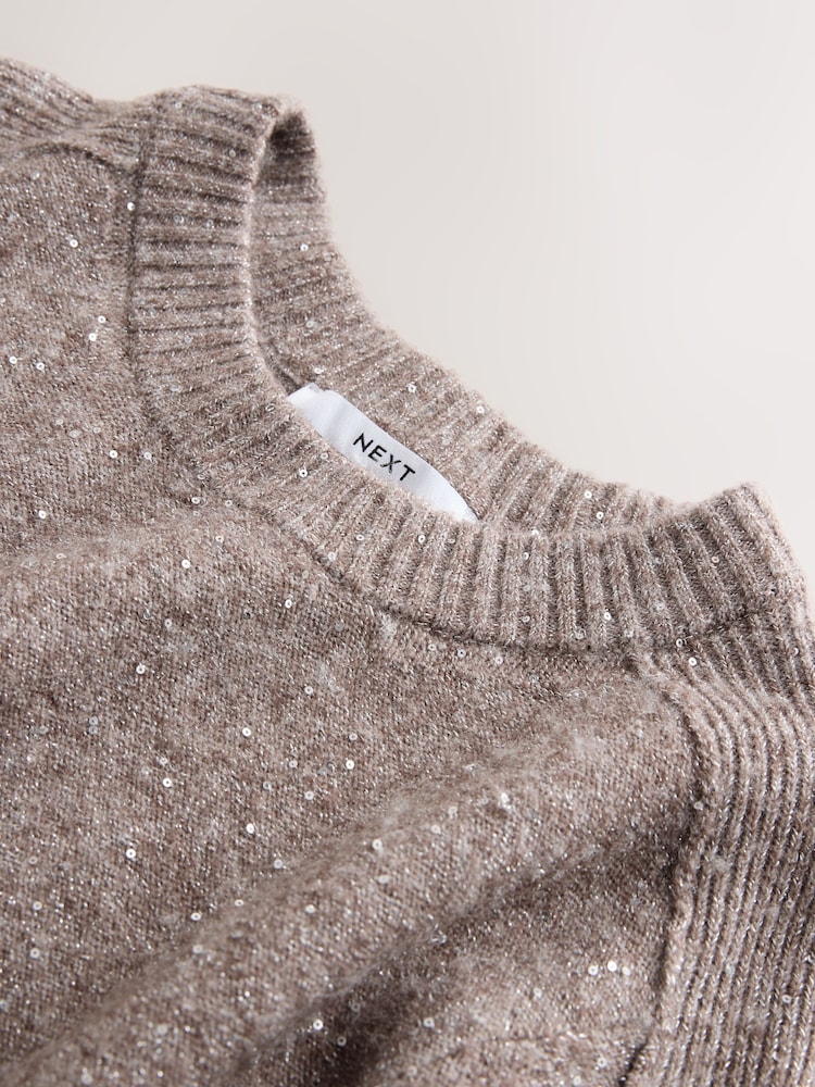 Neutral Sequin - Blusa de malha Crew Neck com wool - Imagem 2 de 3