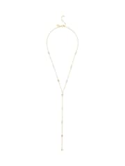 COACH Gold Tone Signature Heritage Pearl Charm Strand Y Necklace - Image 1 of 3