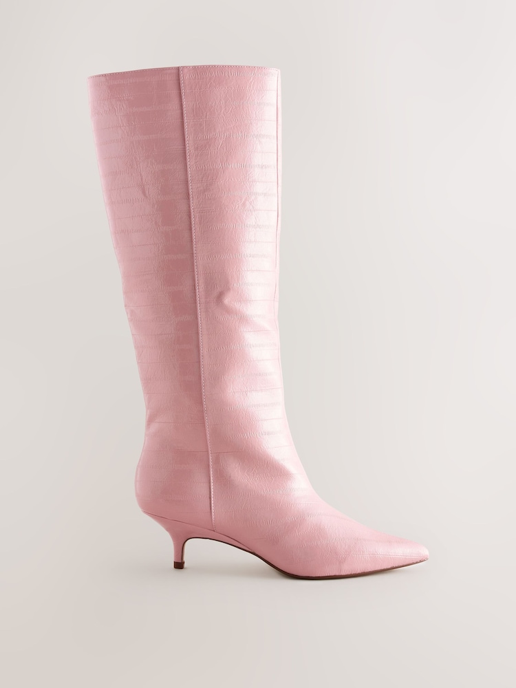 Pale Pink Forever Comfort® Knee High Underset Heel Boots - Image 1 of 5