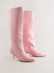 Pale Pink Forever Comfort® Knee High Underset Heel Boots - Image 2 of 5