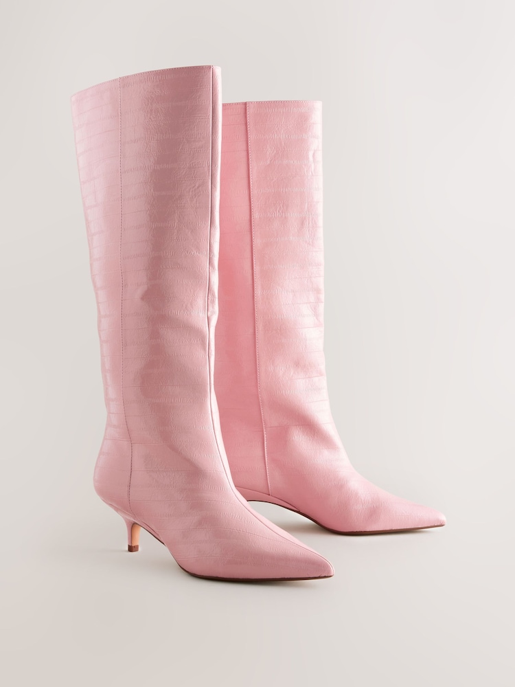 Pale Pink Forever Comfort® Knee High Underset Heel Boots - Image 2 of 5