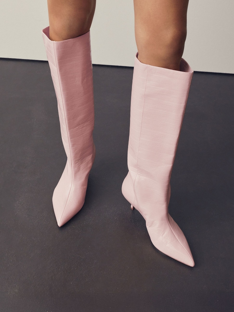 womens pink dress boots Buy Pale Pink Forever Comfort® Knee High Underset Heel Boots from Next USA