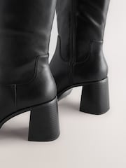 Black Forever Comfort® Knee High Platform Boots - Image 4 of 5