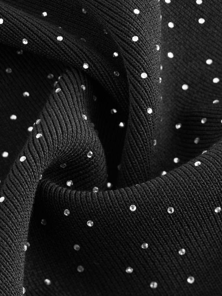 Black Sparkle Backless Knitted Top - Image 7 of 7 Black Sparkle Backless Knitted Top - Image 7 of 7