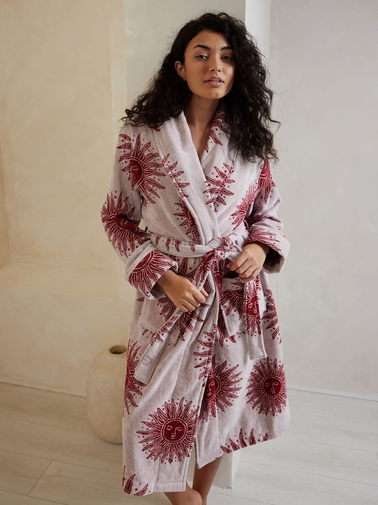 Chelsea Peers 100% Cotton Towelling Bohemian Sun Print Dressing Gown - Imagen 1 de 4