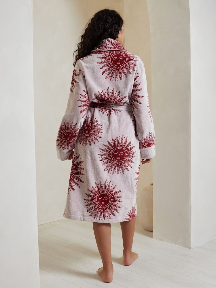 Chelsea Peers 100% Cotton Towelling Bohemian Sun Print Dressing Gown - Imagen 2 de 4