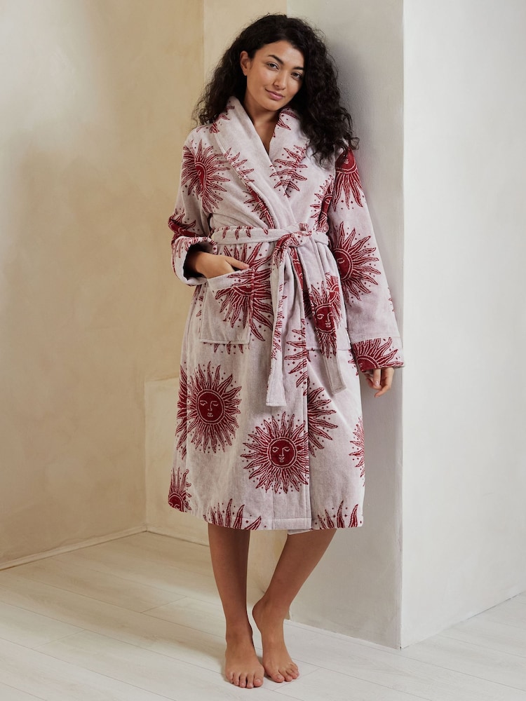 Chelsea Peers 100% Cotton Towelling Bohemian Sun Print Dressing Gown - Imagen 4 de 4