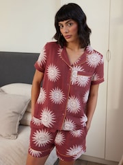 Chelsea Peers 100% Cotton Cheesecloth Bohemian Sun Print Short Pyjamas Set - Imagen 3 de 5