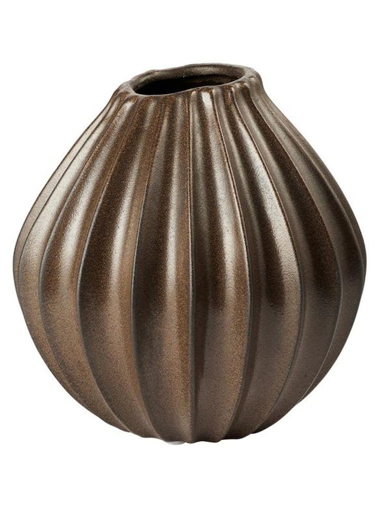 Broste Copenhagen Antique Brown Wide Medium Vase - Image 1 of 1 Broste Copenhagen Antique Brown Wide Medium Vase - Image 1 of 1