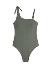 Chelsea Peers Green Rib One Shoulder Swimsuit - Image 4 of 5
