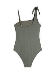Chelsea Peers Green Rib One Shoulder Swimsuit - Image 5 of 5