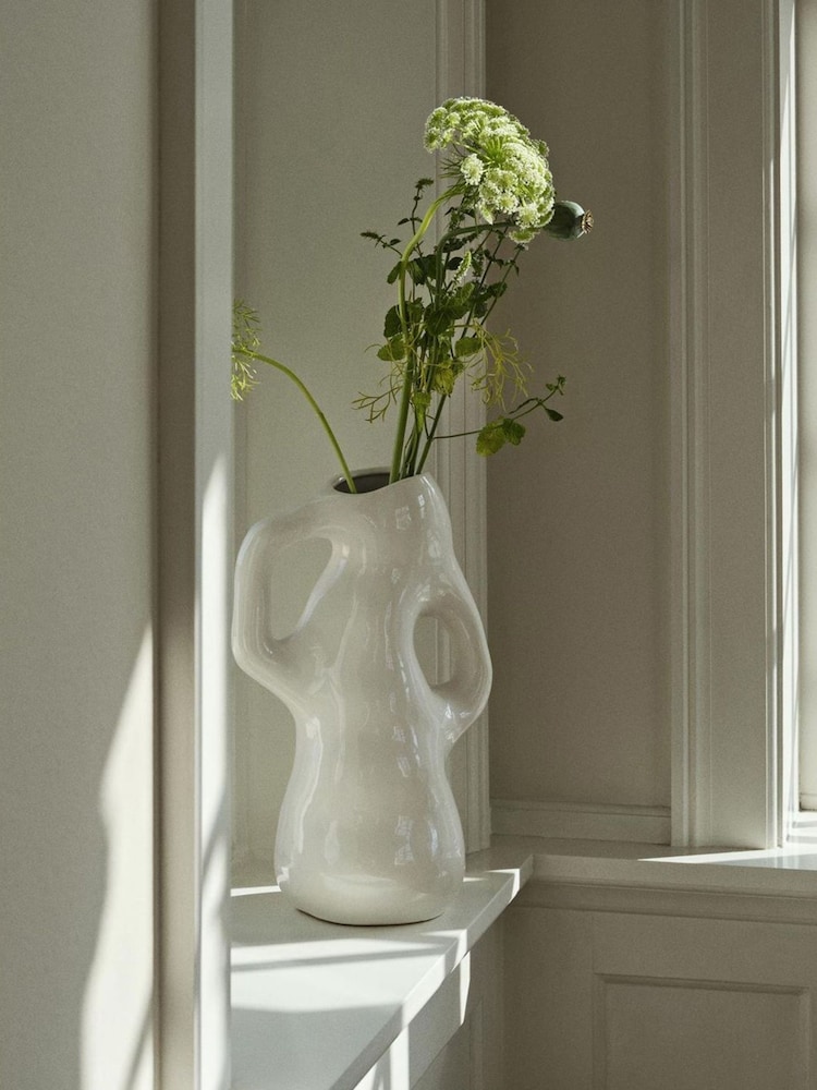 Broste Copenhagen White Isolde Vase - Image 1 of 4 Broste Copenhagen White Isolde Vase - Image 1 of 4