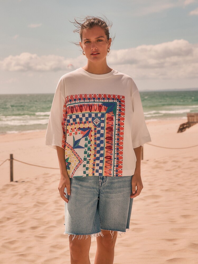 White Mosaic Placement Print Short Sleeve T-Shirt - Image 2 of 7