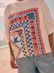 White Mosaic Placement Print Short Sleeve T-Shirt - Image 4 of 7