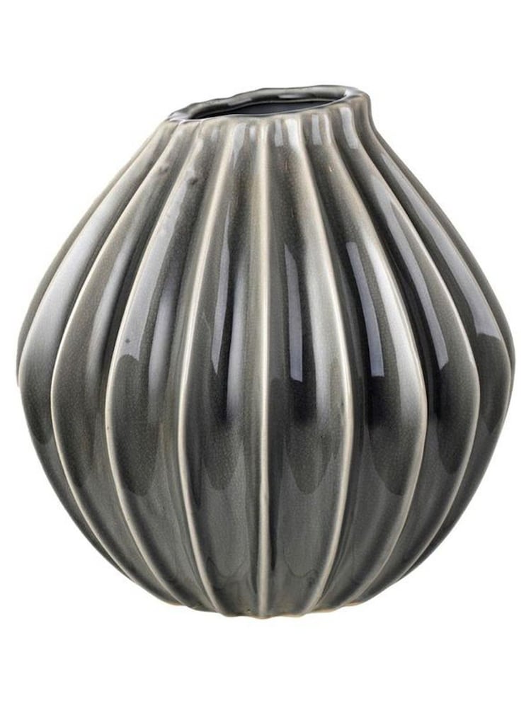 Broste Copenhagen Smoke Grey Medium Wide Vase - Image 1 of 1 Broste Copenhagen Smoke Grey Medium Wide Vase - Image 1 of 1