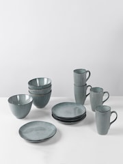 Broste Copenhagen Set of 2 Soft Blue Nordic Sea Breakfast Dinnerware - Image 1 of 4