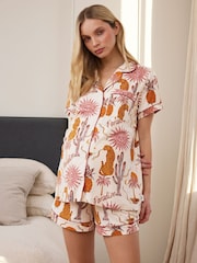 Chelsea Peers White Maternity Pyjamas Bohemian Paradise Print Cami Short Pyjamas Set - Image 2 of 5