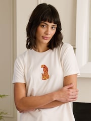 Chelsea Peers White T-Shirt Pyjamas Bohemian Paradise Print Cami Short Pyjamas Set - Image 4 of 5