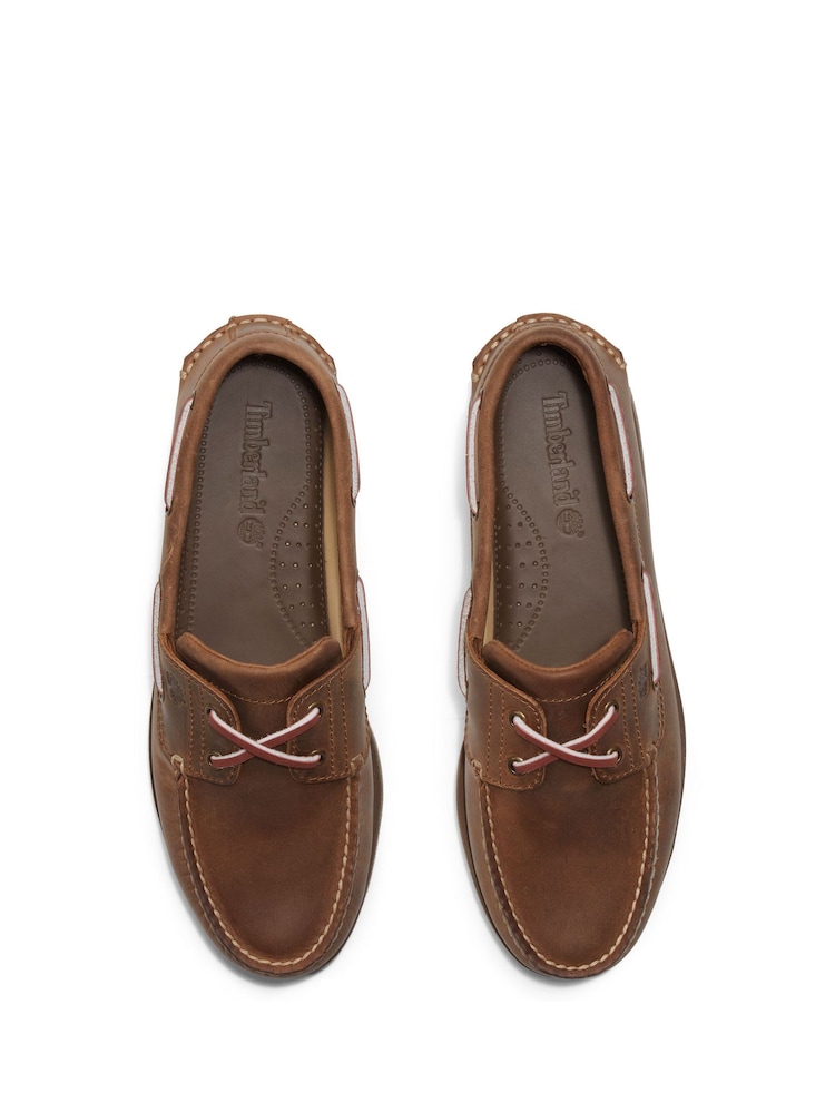 Timberland Mens Classic 2 Eye Boat Brown Shoes - Image 2 of 7