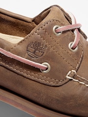 Timberland Mens Classic 2 Eye Boat Brown Shoes - Image 3 of 7