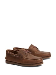 Timberland Mens Classic 2 Eye Boat Brown Shoes - Image 4 of 7