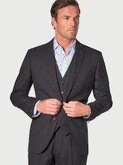 Brook Taverner Black Wool Blend Suit Jacket - Image 1 of 5