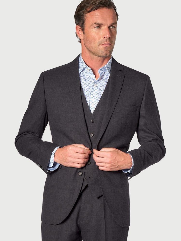 Brook Taverner Black Wool Blend Suit Jacket - Image 1 of 5