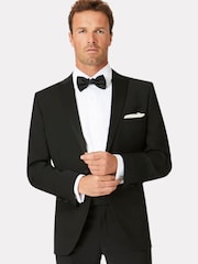 Brook Taverner Black Wool Blend Dinner Suit Jacket - Image 2 of 5