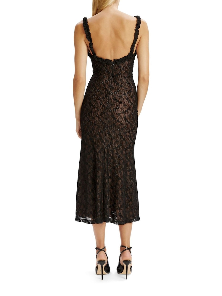 Bardot Black Alegra Stretch Lace Midi Dress - Image 2 of 4