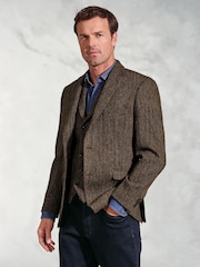 Brook Taverner Brown Harris Tweed Herringbone Jacket - Image 1 of 5