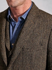 Brook Taverner Brown Harris Tweed Herringbone Jacket - Image 3 of 5