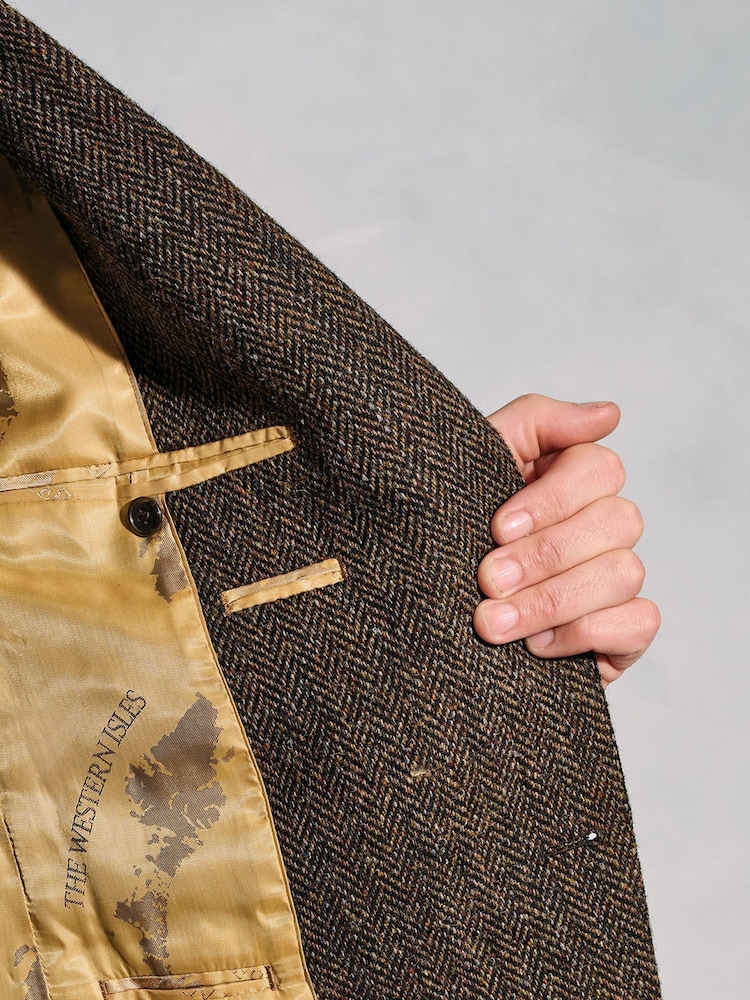 Brook Taverner Brown Harris Tweed Herringbone Jacket - Image 5 of 5