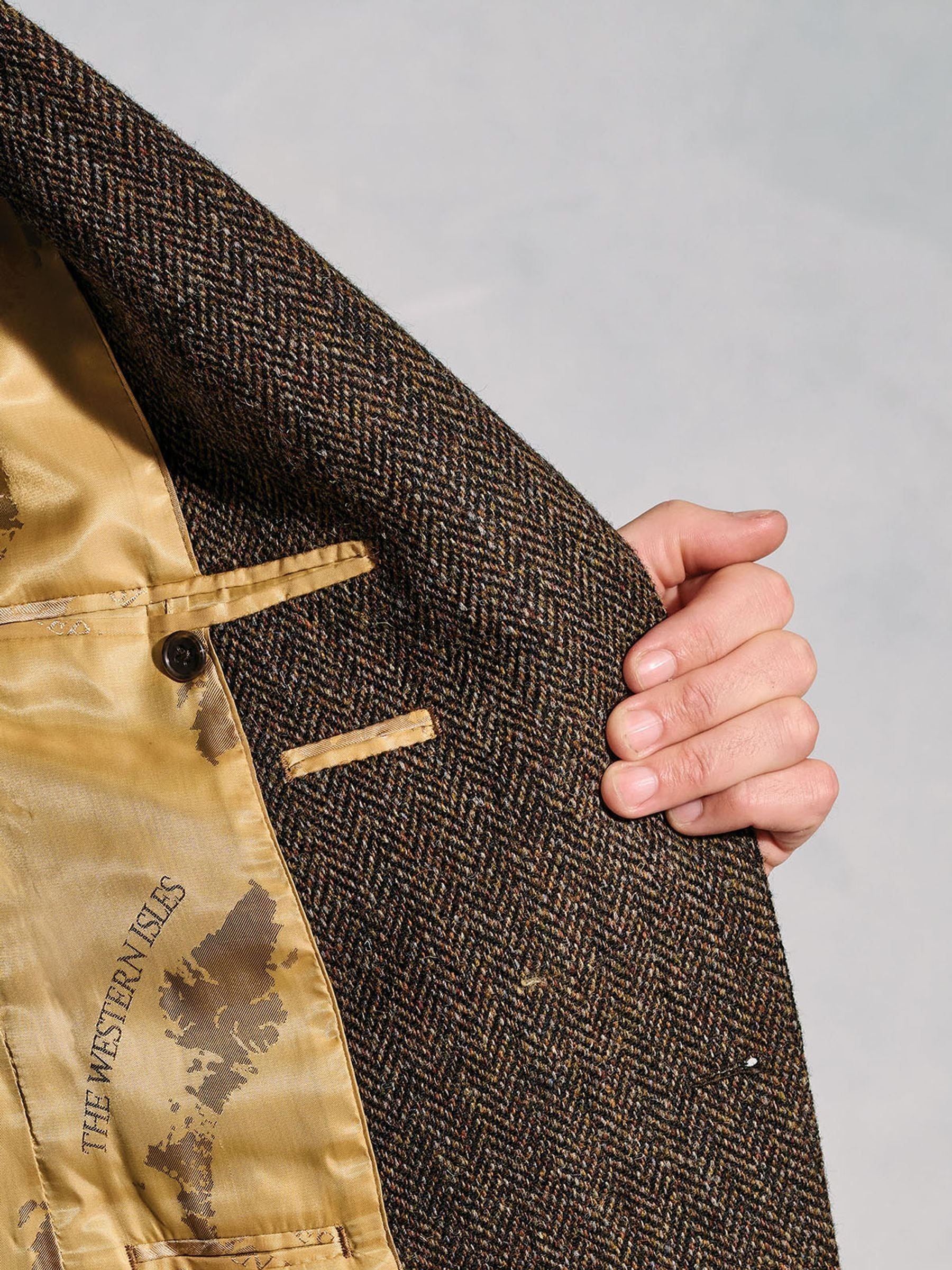Buy Brook Taverner Brown Harris Tweed Herringbone Jacket from Next USA