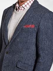 Brook Taverner Blue Herringbone Harris Tweed Jacket - Image 3 of 4