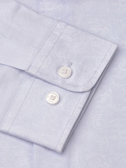 Brook Taverner Purple Ocassion Floral Print Jacquard Long Sleeve Shirt - Image 5 of 5