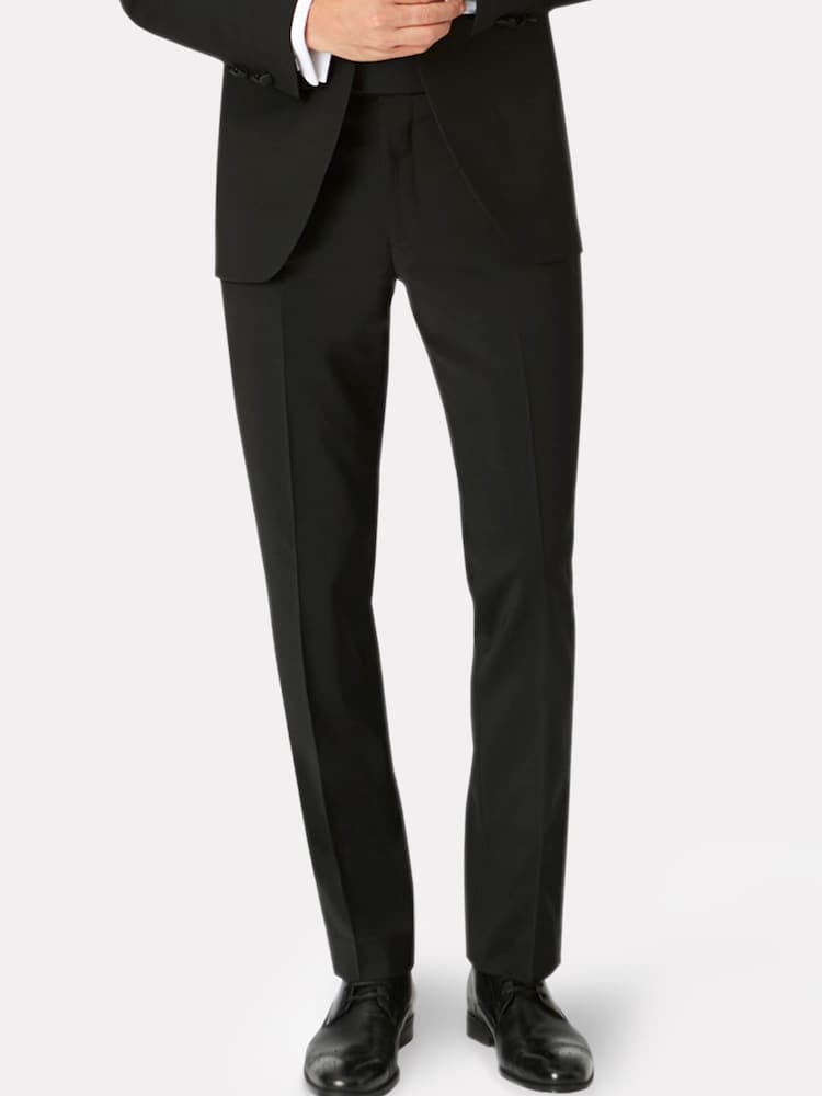 Brook Taverner Black Wool Blend Dinner Suit Trousers - Image 1 of 2