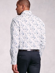 Brook Taverner Blue Ocassion Leaf Print Long Sleeve Shirt - Image 2 of 5